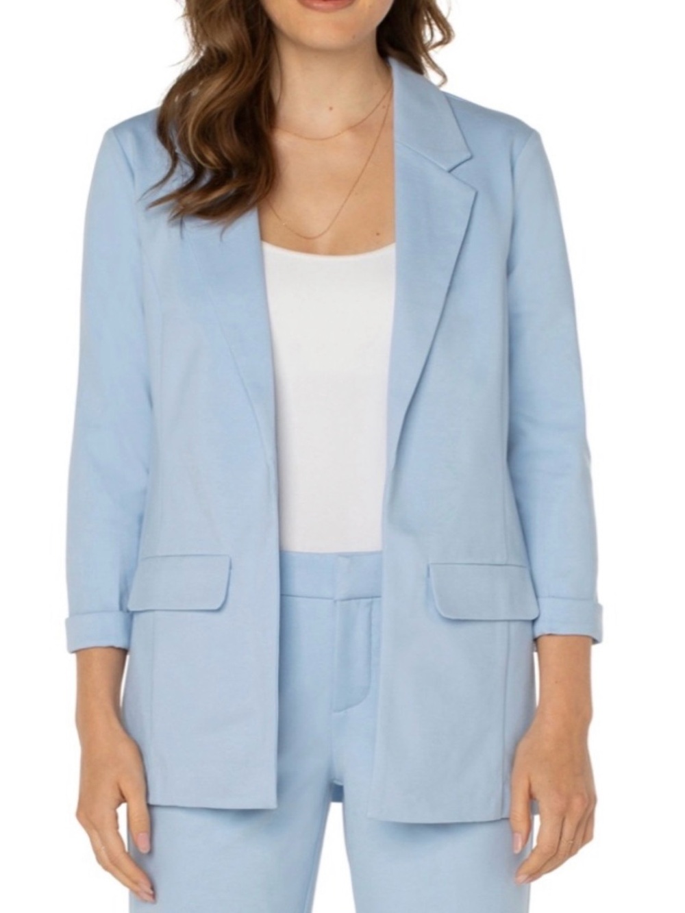 Liverpool Light Blue Stretchy Boyfriend Blazer